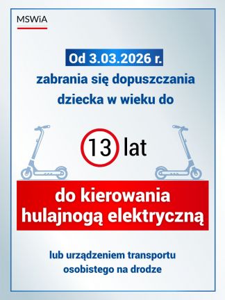 Od 3 marca 2026 r. nowe przepisy dotyczące hulajnóg elektrycznych