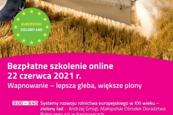 „Wapnowanie – gleba i plony naturalnie lepsze” – bezpłatne szkolenie on-line 22 czerwca