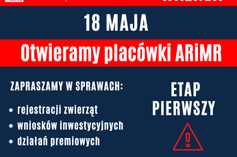 ARiMR otwiera swoje placówki – etap pierwszy
