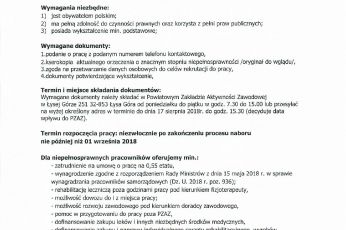 Oferty pracy w PZAZ Łysa Góra