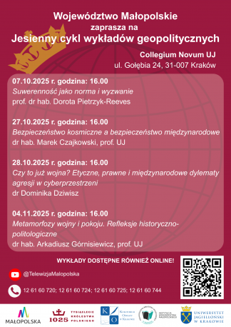 Zaproszenie na wykłady geopolityczne w Krakowie