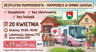 Bezpłatna mammografia – mammobus odwiedzi Gminę Iwkowa