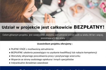 Trwa nabór chętnych osób do X edycji projektu "Proaktywni na plus"