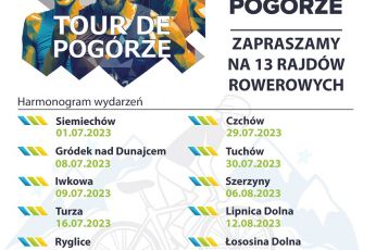 ZAPROSZENIE  DO UDZIAŁU W RAJDACH ROWEROWYCH  - Tour de Pogórze -